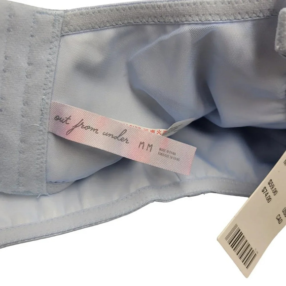 Urban Outfitters Out From Under Sky Blue Corset Faux Leather Crop Top Size M - Picture 6 of 7